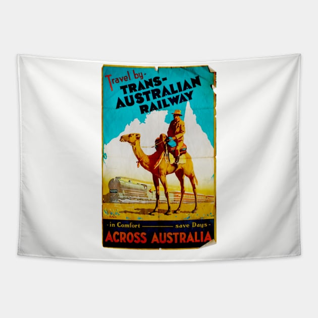 Vintage Trans-Australian Railway Tapestry by nomoji