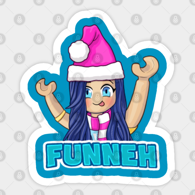 Funneh In A Pink Christmas Hat Funneh Sticker Teepublic - funneh roblox stickers teepublic