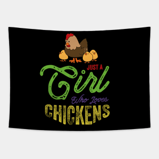 Just a GIrl Who Loves Chickens Tapestry