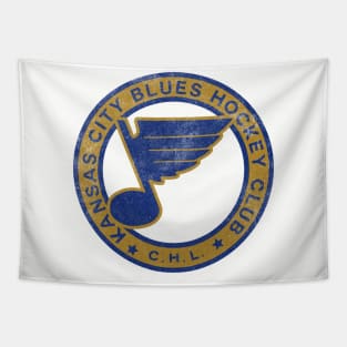 Retro Kansas City Blues Hockey Club Tapestry