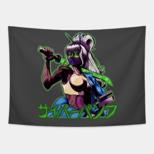 Cyberpunk X Japan: Ronin Girl (var.2) Tapestry