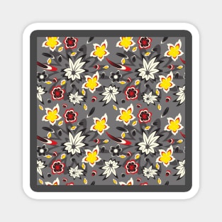 Floral pattern with flowers and leaves Magnet