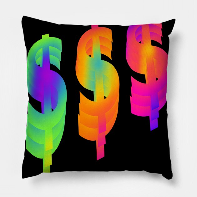 Dollarz distorded Pillow by SHINY LUV