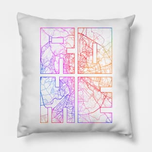 Rome, Italy City Map Typography - Colorful Pillow