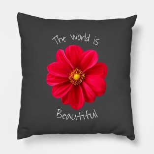 World is beatiful love flower Pillow