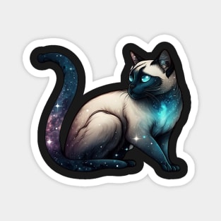 Siamese Cat With Galaxy Full of Stars Magnet