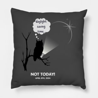 Solar Eclipse or Daylight Saving| Frustrated Owl Pillow