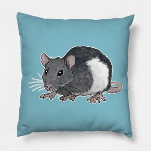 Black and white rat Pillow