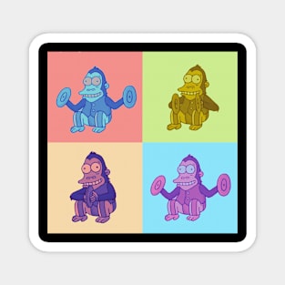 Monkey with Cymbals - Brain Empty - Pop art Magnet