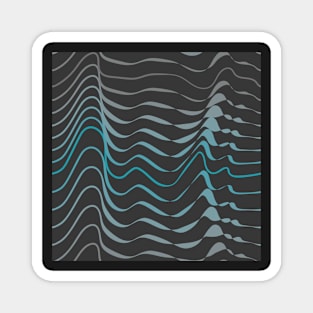 dynamic teal waves on anthracite shapelines Magnet