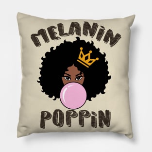 Melanin Poppin Black Queen Gift Pillow