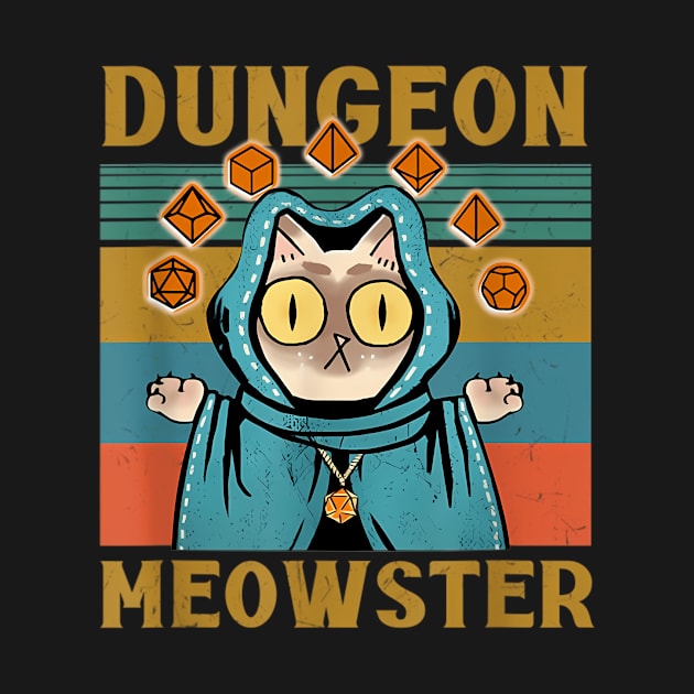 Dungeon Meowster Funny Nerdy Gamer Cat D20 Dice Rpg Dungeons And Dragons by BrianaVal90620