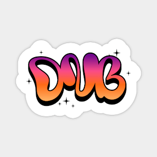 DNB - Liquid Font Color Gradient (black/orange/purple) Magnet