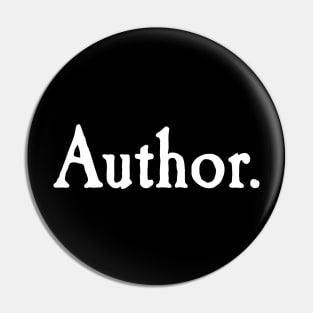 Author. white text Pin