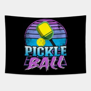 Retrowave Vaporwave Pickleball Paddle Vintage Pickle Ball Tapestry