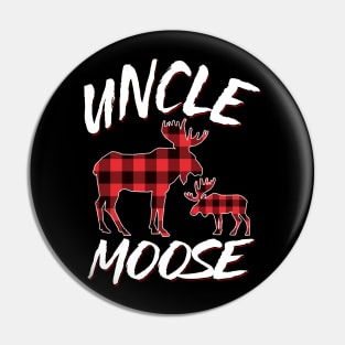 Red Plaid Uncle Moose Matching Family Pajama Christmas Gift Pin