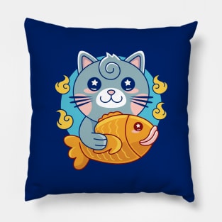 Cat and Taiyaki Kawaii Pillow