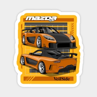 Mazda Veilside Orange and Black Tone Magnet