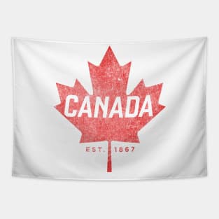 Canada Est. 1867 Vintage Faded Canada Maple Leaf  design Tapestry