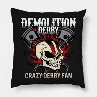 Crazy Demolition Derby Fan Pillow