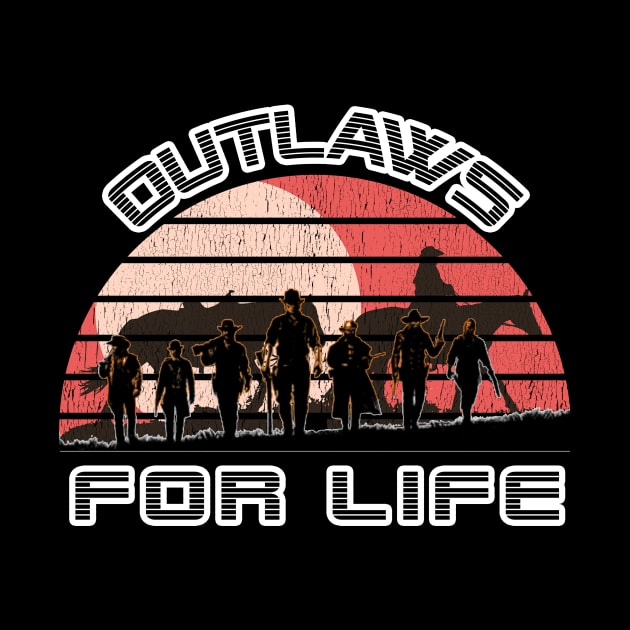 Best Red Dead Redemption 2 Tee Shirt Outlaws 4 Life Gift Ideas for Gamers by MIRgallery