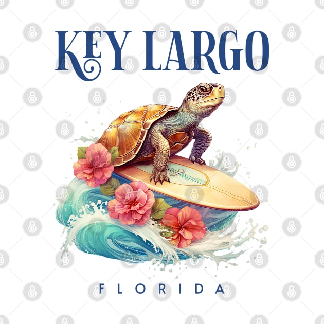 Key Largo Florida Smiling Surfing Turtle Souvenir by grendelfly73