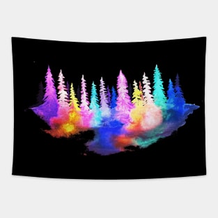 Neon pines Tapestry