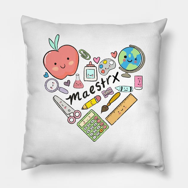 Maestrx de corazón Pillow by The Mindful Maestra