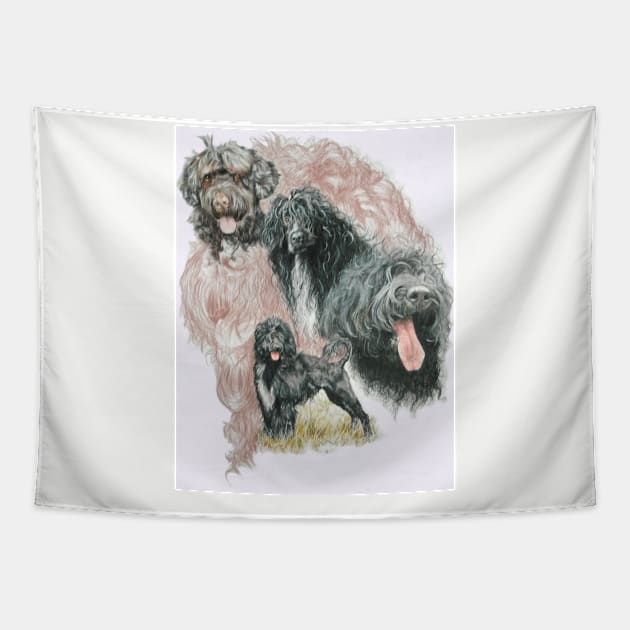 Portuguese Water Dog Medley Tapestry by BarbBarcikKeith