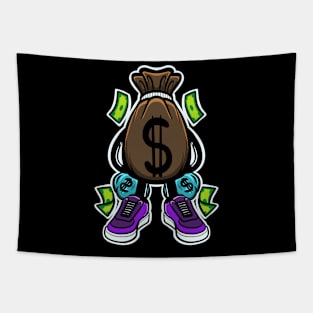 try pick money cartoon Tapestry