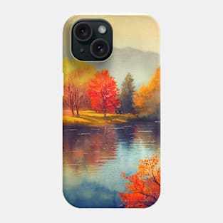 Colorful Autumn Landscape Watercolor 34 Phone Case