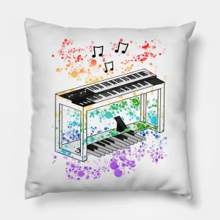 Jazz Organ Rainbow Colours Organist Musician Pillow