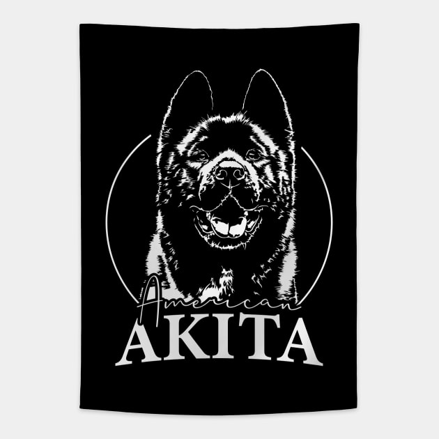 Funny Proud American Akita dog portrait gift present Tapestry by wilsigns