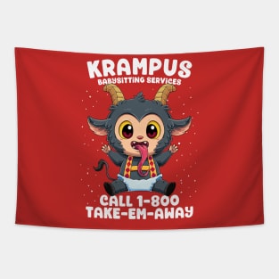 Cute Krampus: Tot Wrangler Extraordinaire Tapestry