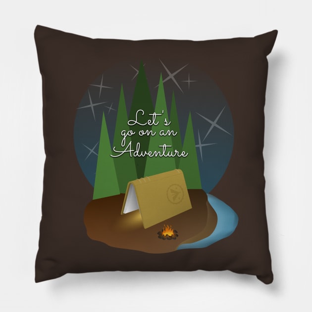 Let's go on an adventure. Pillow by Bruce Brotherton