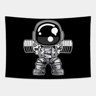 Astronaut Barbell Body Builder Tapestry