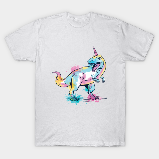 Discover Watercolor Unicornasaurus T-rex creature - Unicornasaurus - T-Shirt