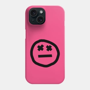 Round Face X Eyes Black Line Phone Case