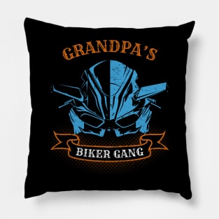 Grandpa's Biker Gang Father's Day Pillow