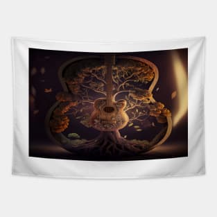 Acoustic Guitar Tree Of Life / Unwind Art Work Design Tapestry