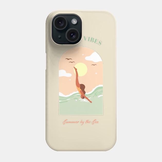 Summer by the Sea Beach Girl Beach Vibes Summertime Beach Babe Phone Case by Tip Top Tee's