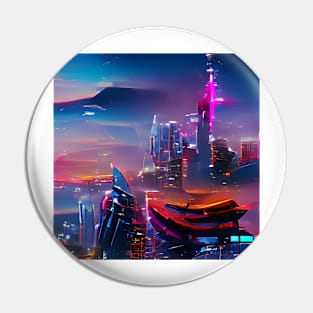 Cyberpunk Aesthetic City View Pin