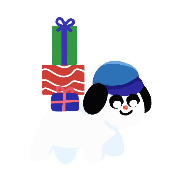 Joyful Pup Bearing Gifts by FortuneFrenzy