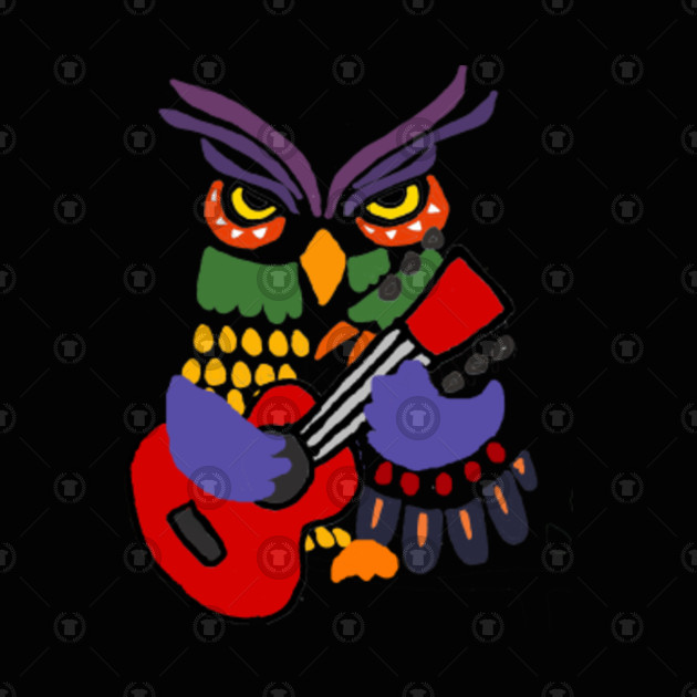 cool artsy owl playing guitar art cool artsy pictures