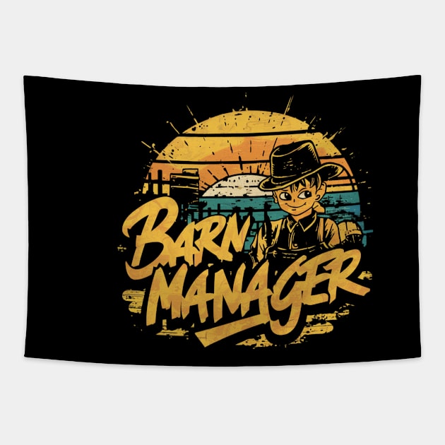 Barn Manager funny Farmer Tapestry by woormle