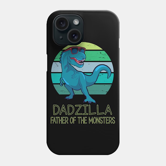 Dadzilla Father Of The Monsters Happy Father Day Dinosaur T-rex Saurus Lover Dad Vintage Retro Phone Case by DainaMotteut