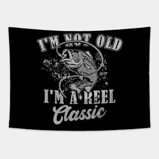 I'm not Old I'm a reel Cool Classic Fishing Grandpa Papa Tapestry