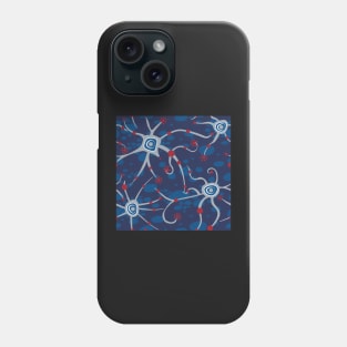 neural network - dark blue and red pattern Phone Case