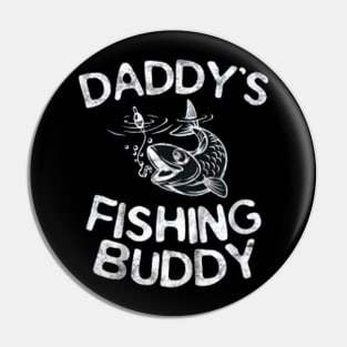 Kids Daddy's Fishing Buddy T-Shirt Young Fisherman Gift Shirt Pin