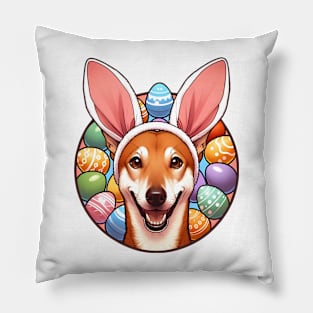 Cirneco dell'Etna with Bunny Ears Celebrates Easter Pillow